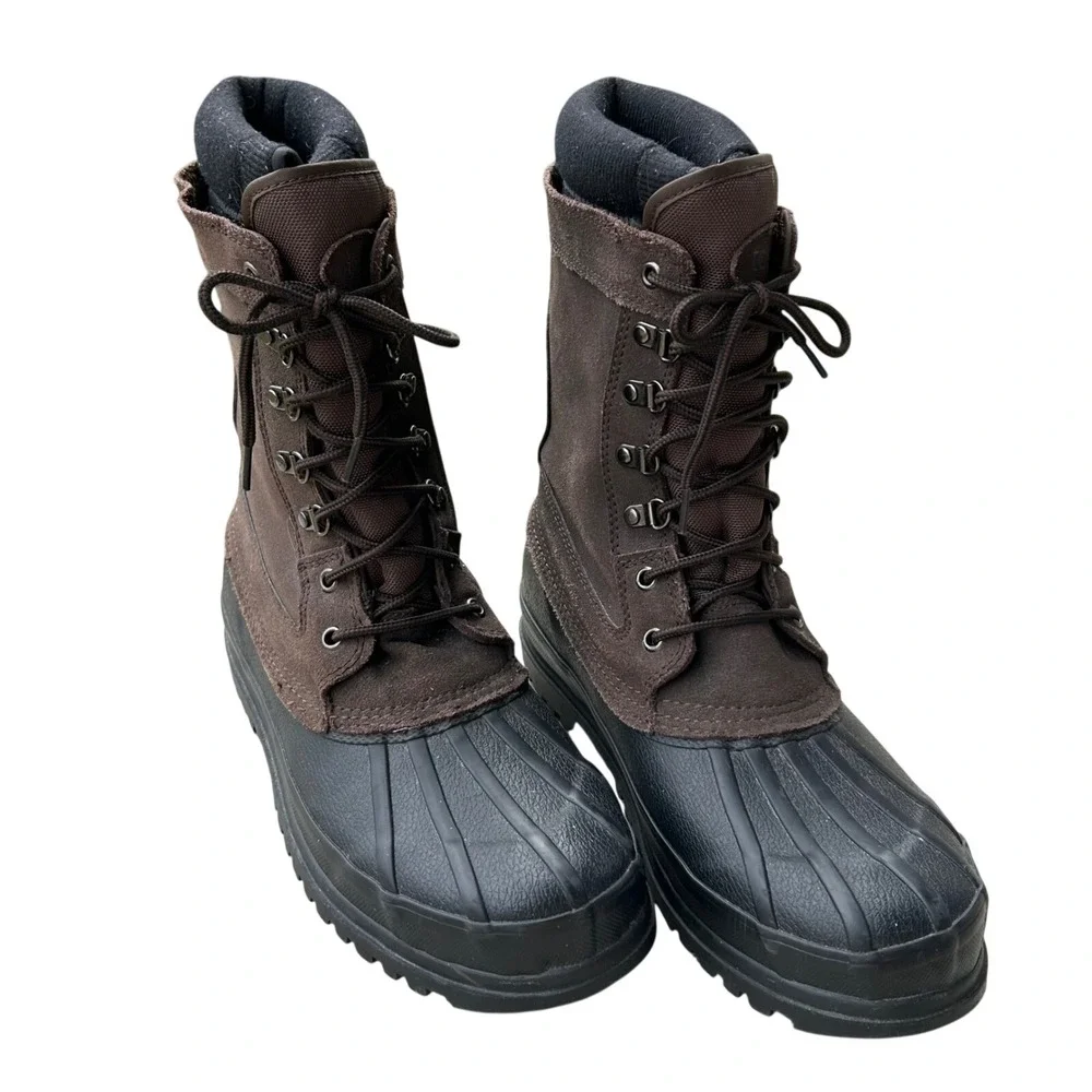 Totes‎ Men's Boots Size 9 Medium brown Leather Insulated Winter Duck Snowking